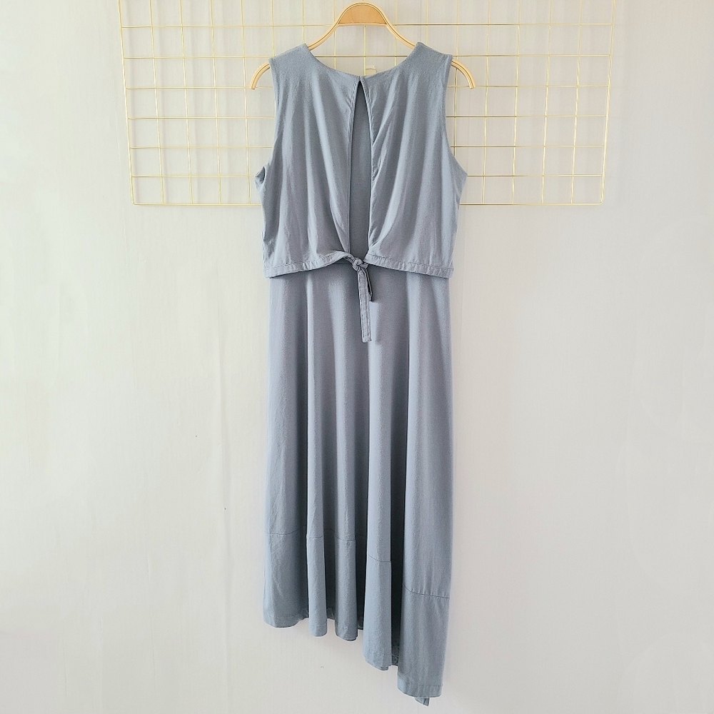 Cuyana Asymmetrical Blue Overlay Dress - Picture 4 of 12